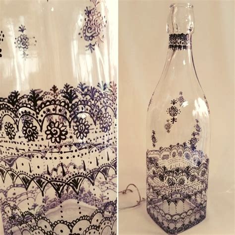 Items Similar To Clear Glass Bottle Decoration Piece Henna Inspired