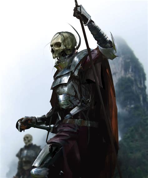 dead, Drawing, Fantasy art, Skeleton, Undead, Armor, Weapon, Death