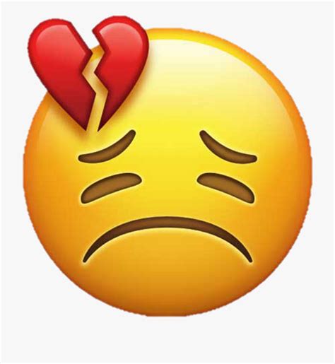 Sad Emoji Clipart Heartbroken Red Heart Broken Emoji Transparent