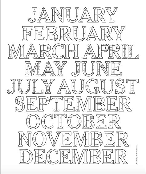 Workout Calendar Coloring Page Printable Calendar