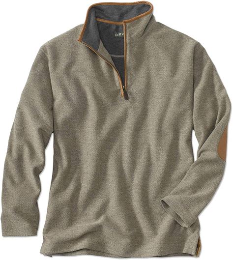 Orvis Simoom Tweed Quarter Zip Sweatshirt Olive Xl At Amazon Mens