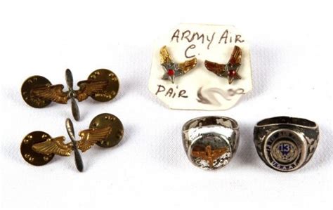 Wwii Army Air Corps Rings And Pins Lot 7366