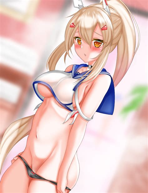 Rule 34 Adjusting Clothes Adjusting Panties Ass Ayanami Azur Lane Azur Lane Bangs Black