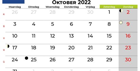 Oktober 2022 Kalender Calendarena