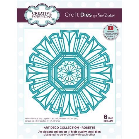 Sue Wilson Craft Dies Art Deco Collection Rosette Set Of 6 Frame