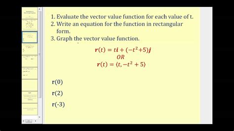 Introduction to Vector Valued Functions - YouTube