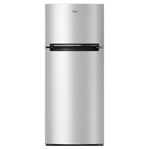 whirlpool 18 cu ft top freezer refrigerator in fingerprint resistant metallic steel wrt518szfg