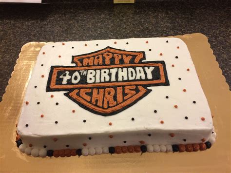 40th Harley-Davidson Birthday Cake | Winter cake, Cake ...