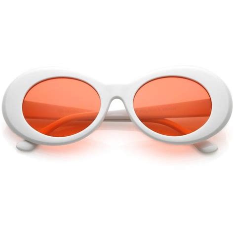 Retro 1990s Fashion Clout Goggle Oval Colored Lens Sunglasses C459 50