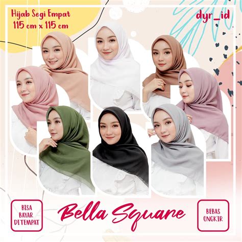 Jual Cod Bella Square 50 Warna Hijab Segiempat Indonesiashopee