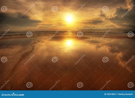 Reflections Of Sunset Stock Image Image Of Coast Bench 3031893