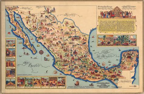 Mapa Pictórico De México 1931 Mapa De Mexico Historia De Mexico Mapas