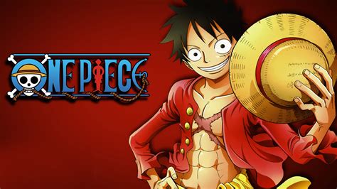 One Piece Luffy Wearing Red Coat Holding A Hat With Red Background Hd