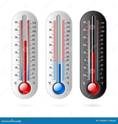 Termómetros Vector Celsius Y Fahrenheit Fotos De Archivo Imagen