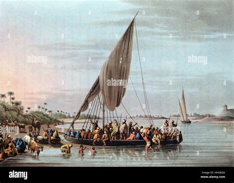 Ferry Boat On The River Nile Egypt By Luigi Mayer 17551803 Italian