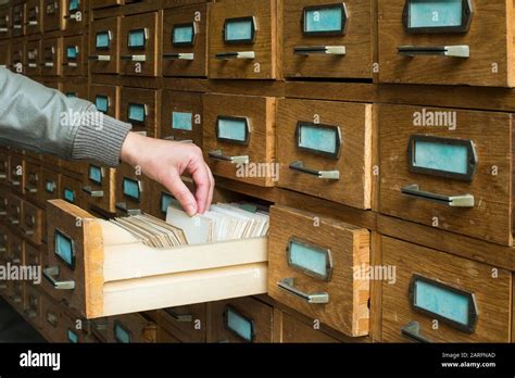 Old Archive With Wooden Drawers Stock Photo Alamy