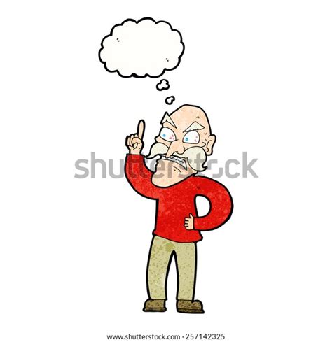 Cartoon Old Man Laying Down Rules Stock Vector Royalty Free 257142325