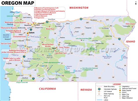 Map Of Oregon State Map Of Usa United States Maps