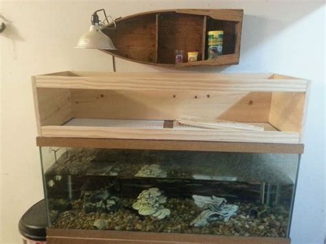 You'll need a pair of suction cups to plug to the right side of the tank to make. DIY - Above Tank Basking Area | My Shell Babies | Pinterest