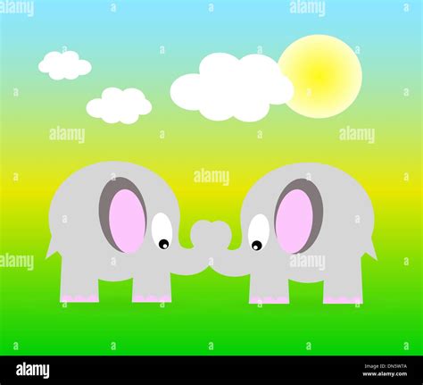 Two Vector Elephants Stock Vector Image And Art Alamy