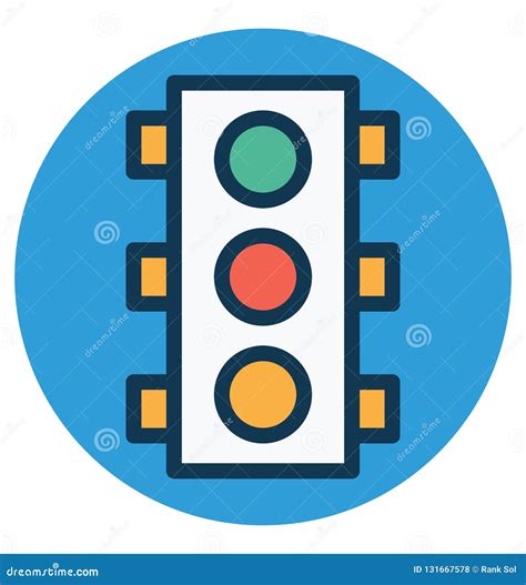 Traffic Signals Isolated Vector Icon That Can Easily Modify Or Edit