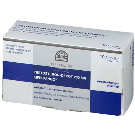 In male humans, testosterone plays a key role in the development of male reproductive tissues such as testes and prostate. TESTOSTERON depot 250 mg Eifelfango Ampullen 10X1 ml ...