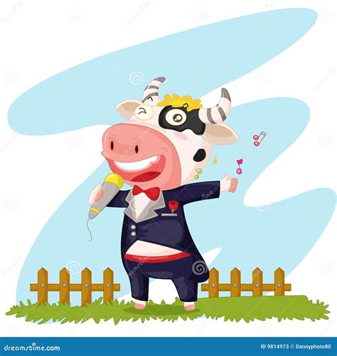 Singing Cow Stock Vector Image Of Color Suit White 9814973