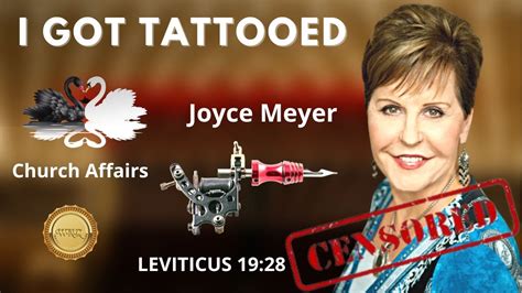 My Video Joyce Meyer Gets Tattooed Was Removed By Youtube Youtube