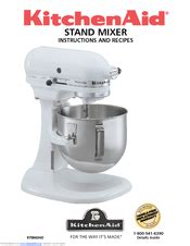 Breads coffee kitchenaid 5k5sswh3 mixer owner's manual. Kitchenaid K5SSWH - Heavy Duty Series Stand Mixer Manuals