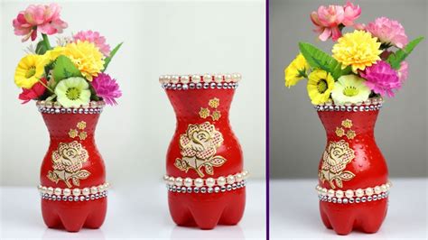 Diy Classic Flower Vase Out Of Plastic Bottle Easy Flower Vase Making