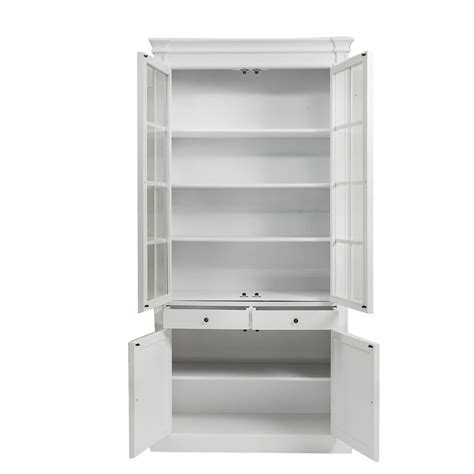 Shop Hamptons 2 Glass Door Display Cabinet Bookcase In White Online
