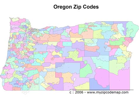 Oregon Zip Code Map Free