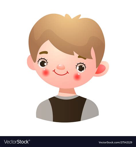 Boy With Happy Kind Face Expression Royalty Free Vector