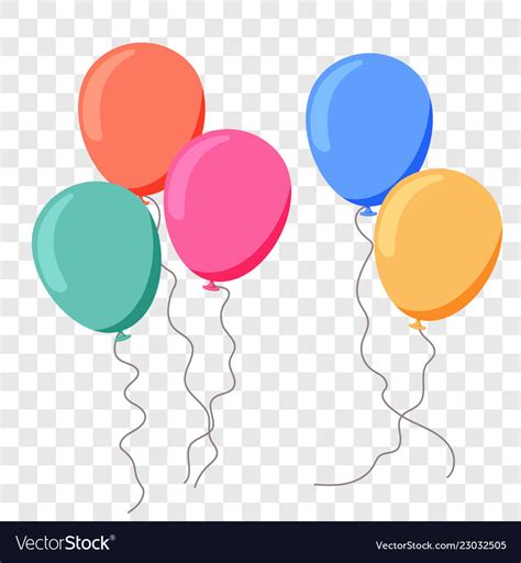 Balloon Ballon Flat Cartoon Birthday Party Vector Image