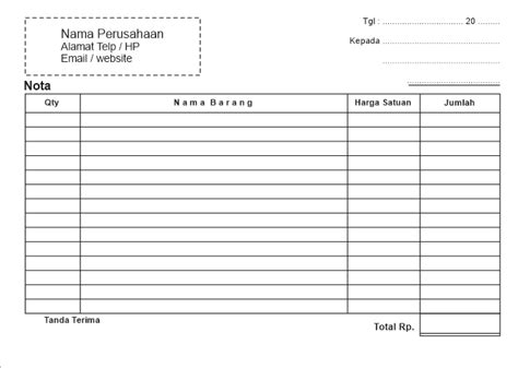 Referensi Download Template Nota Penjualan Excel Terbaik - Medical Record