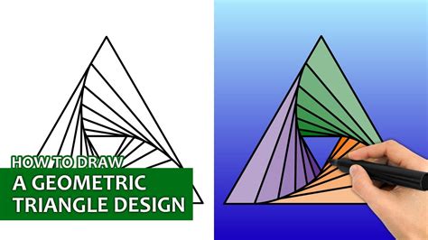 How To Draw A Geometric Triangle Design Easy Drawing Tutorial Youtube