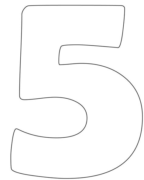 Picture Of The Number 5 Clip Art Printable Numbers Free Stencils