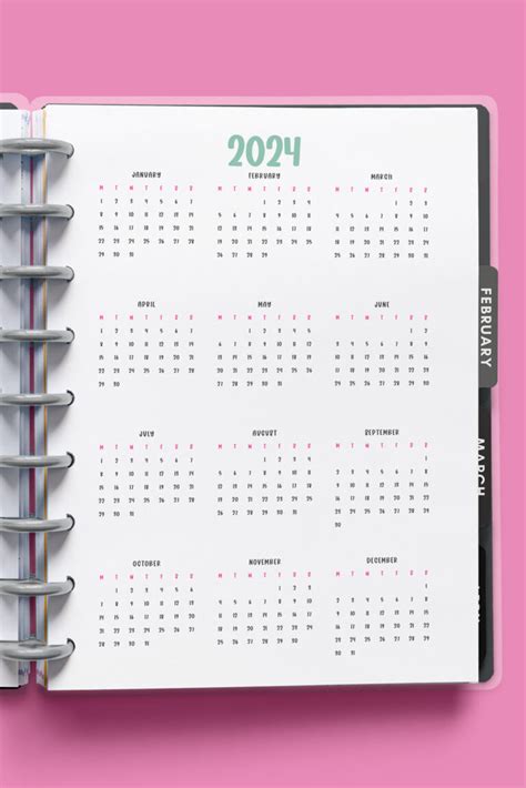 Free Printable Year At A Glance Calendar 2 Mom Envy
