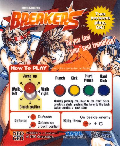 Breakers And Breakers Revenge Neo Geo GuÍa De Movimientos