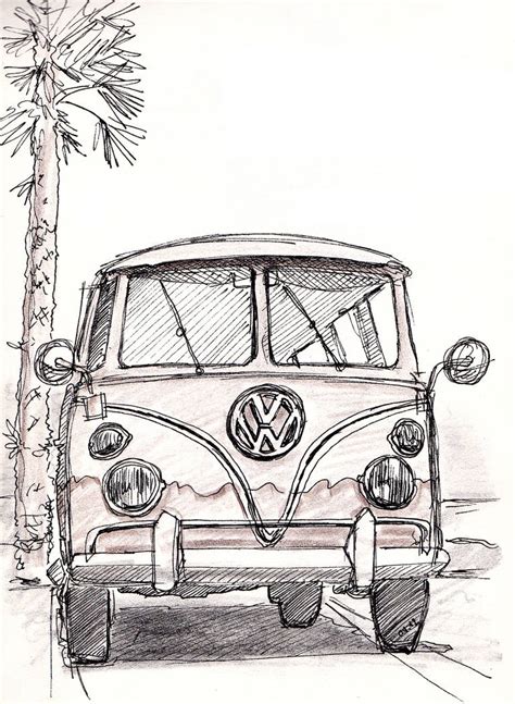 Vw Bus Pen Sketch By Bobo1972 On Deviantart