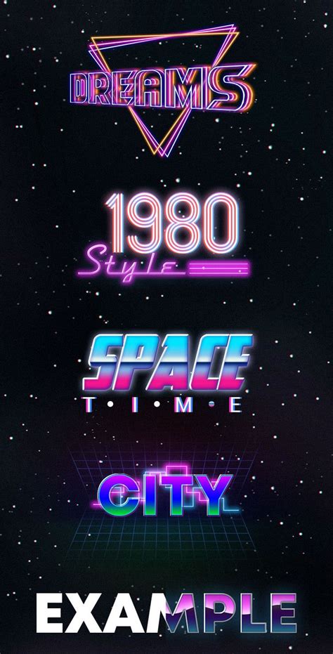 Free 80s Retro Style Text Effect Psd Graphic Design Text Text