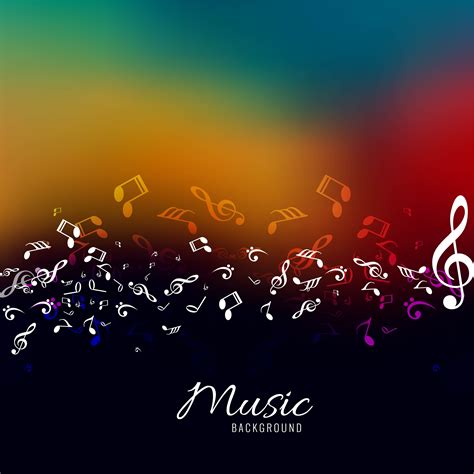 Abstract Music Notes Design For Music Colorful Background 243881 Vector