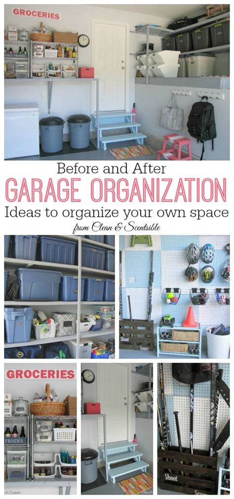 Organize your tools, outdoor gear, and anything else you need to store with these handy garage storage ideas. Garage Organization Makeover - Clean and Scentsible