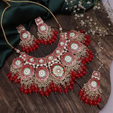 Wedding Meenakari Jewellery Set At Rs 1000pair In Kanpur Id 26854995873
