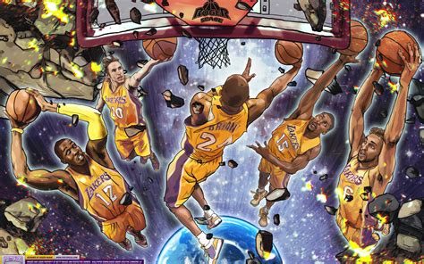 Just browse through our collection of more than 40 hight resolution wallpapers and download them for free for your desktop or phone. Los Angeles Lakers Starting 5 Wallpaper | Posterizes | NBA ...