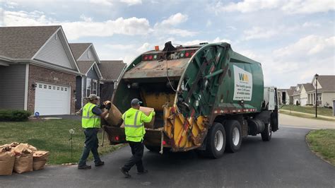 2 Man Crew On A Waste Management Rear Loader Garbage Truck First Day