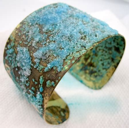 Make a solution of your water, salt, and vinegar, and while the solution is still warm, generously paint a coat over the item you wish to antique or patina. Easy Patina Finishes for Copper and Brass - a Tutorial ...