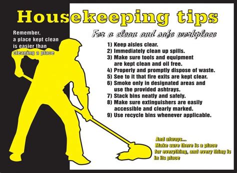 Safety Sign Housekeeping Tips For A Clean And Safe Work Environment