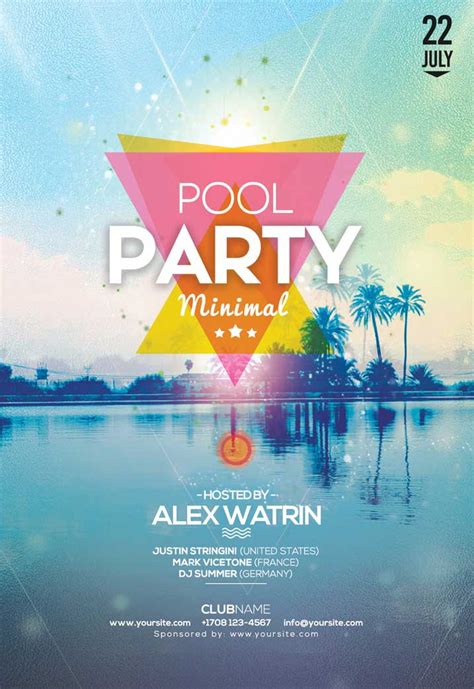 Summer Pool Party Free Flyer Template Freepsdflyer