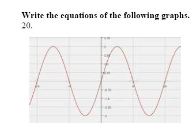 To see how the sine and cosine functions are graphed, use a calculator, a computer, or a set of trigonometry tables to determine the values of the sine and cosine functions for a number of different degree (or radian). Graphing Sine and Cosine Worksheet with Answers. Amplitude ...